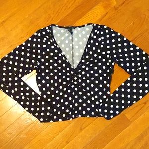 Medium forever 21 polka dot long sleeves crop top. Only worn twice